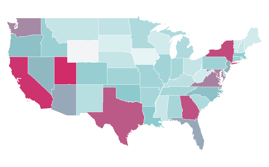 Affinity by region — Calisthenics, United States