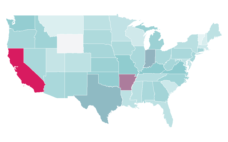 Afinidad por región — Calorie, Estados Unidos