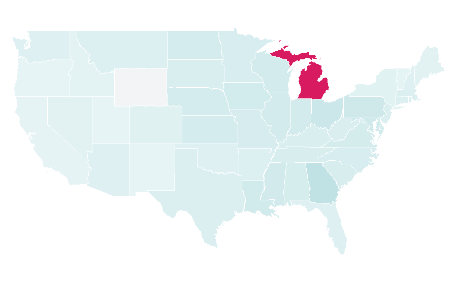 Affinity by region — Calvin Johnson, United States