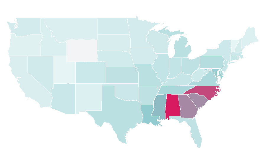 Affinity by region — Cam Newton, United States