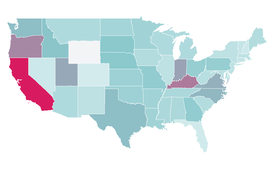 Affinity by region — Camel (cigarette), United States
