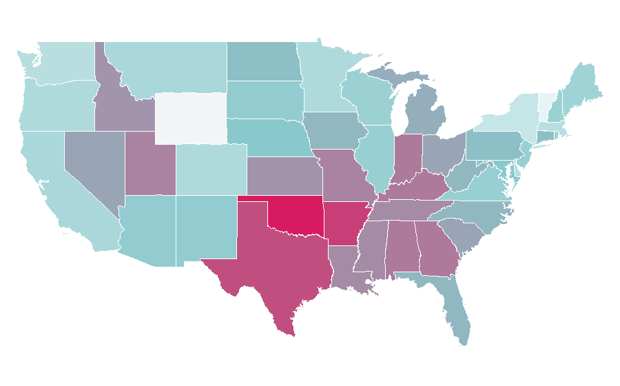 Affinity by region — Cameron Boyce, United States