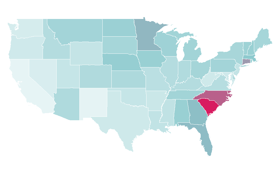 Affinity by region — Cameron Young, United States