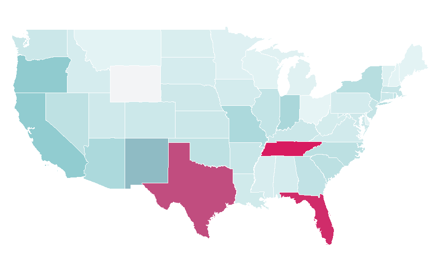 Affinity by region — Camila (band), United States