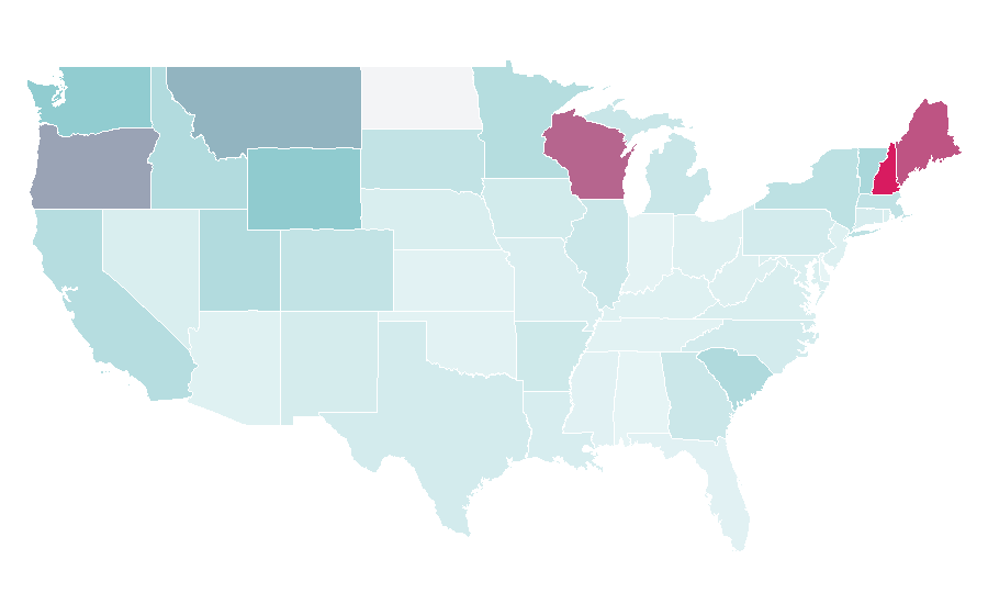 Affinity by region — Camp (style), United States