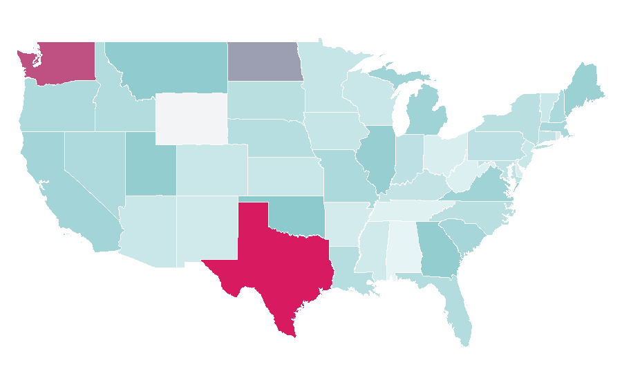 Affinity by region — Canadian cuisine, United States