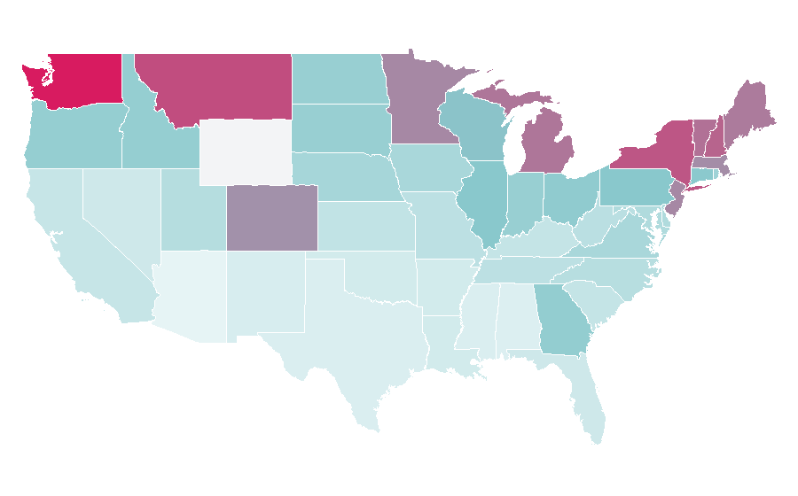 Affinity by region — Canadian Rockies, United States