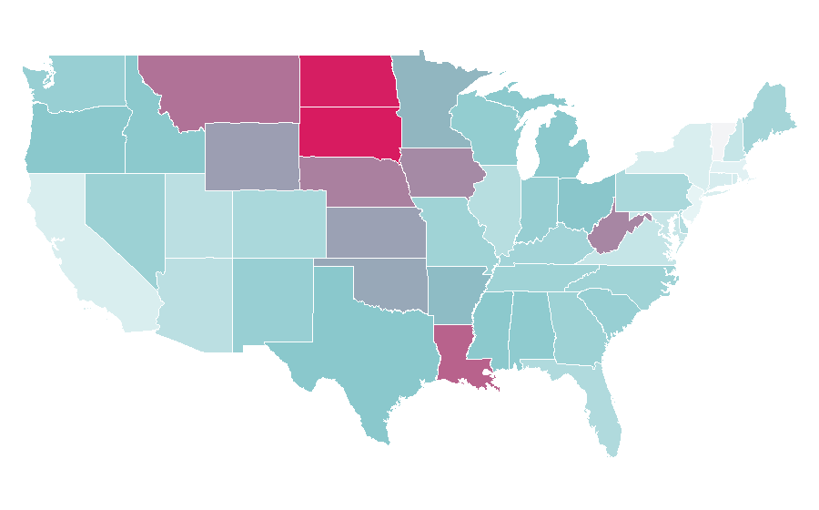Affinity by region — Canadian whisky, United States