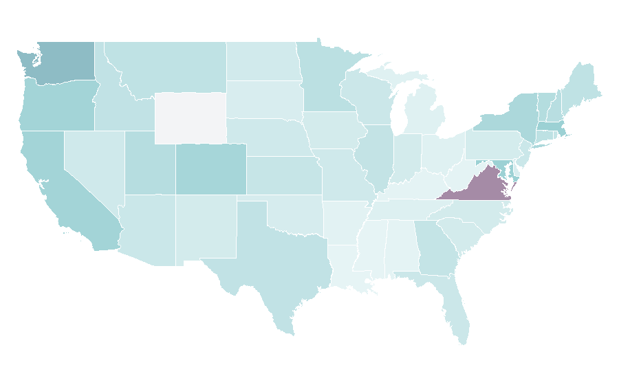 Afinidad por región — Canberra, Estados Unidos