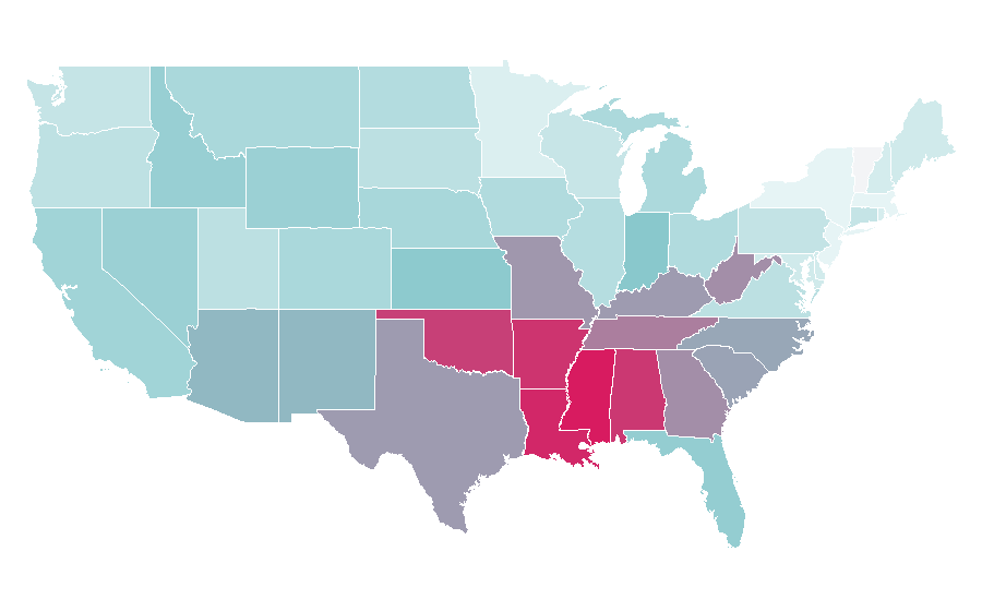 Affinity by region — Cane Corso, United States