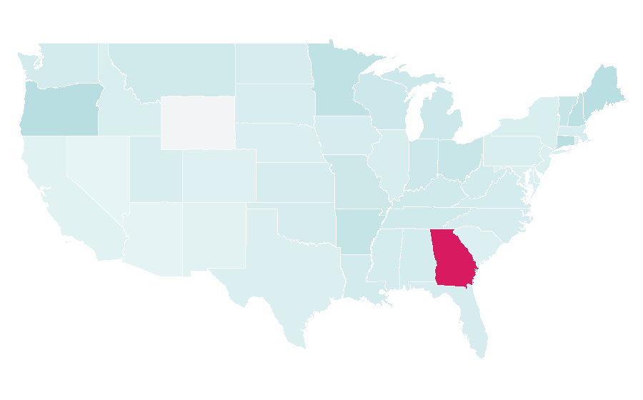 Affinity by region — Canoeing, United States
