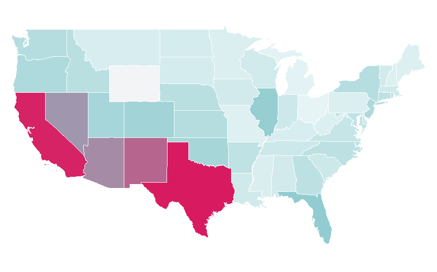 Affinity by region — Cantinflas, United States