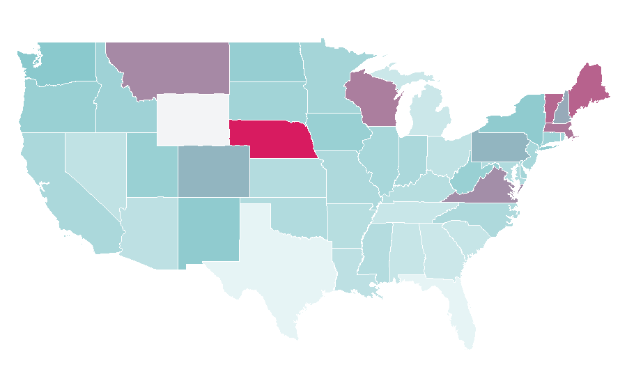 Affinity by region — Cantons of Switzerland, United States