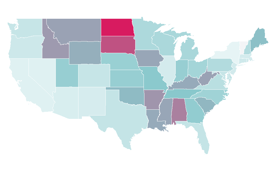 Affinity by region — Canvas print, United States