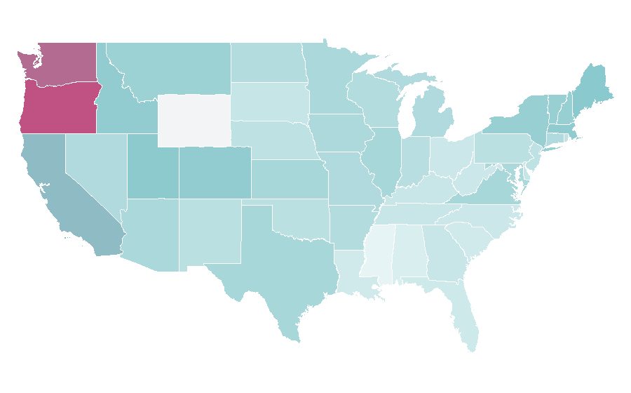Affinity by region — Capsicum, United States