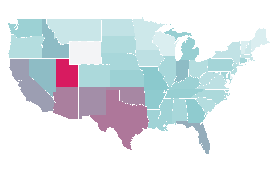 Affinity by region — captain america, United States