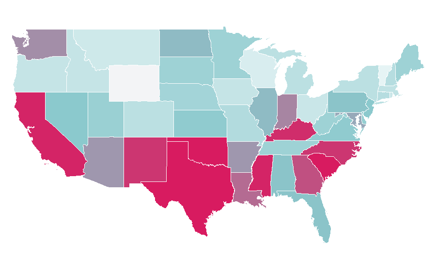 Affinity by region — Carbon dioxide, United States