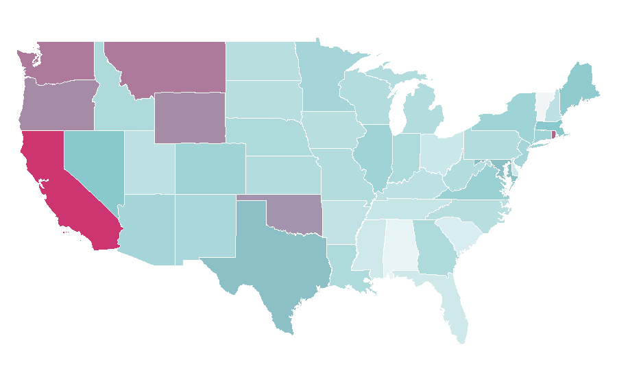 Affinity by region — Carcass (band), United States