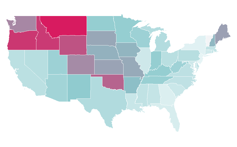 Affinity by region — Cardigan Welsh Corgi, United States
