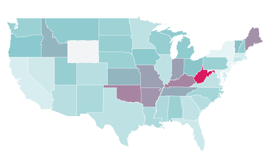 Affinity by region — Cards Against Humanity, United States