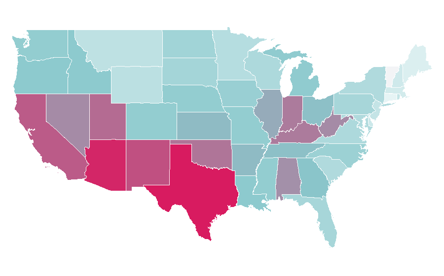 Affinity by region — Care Bears, United States
