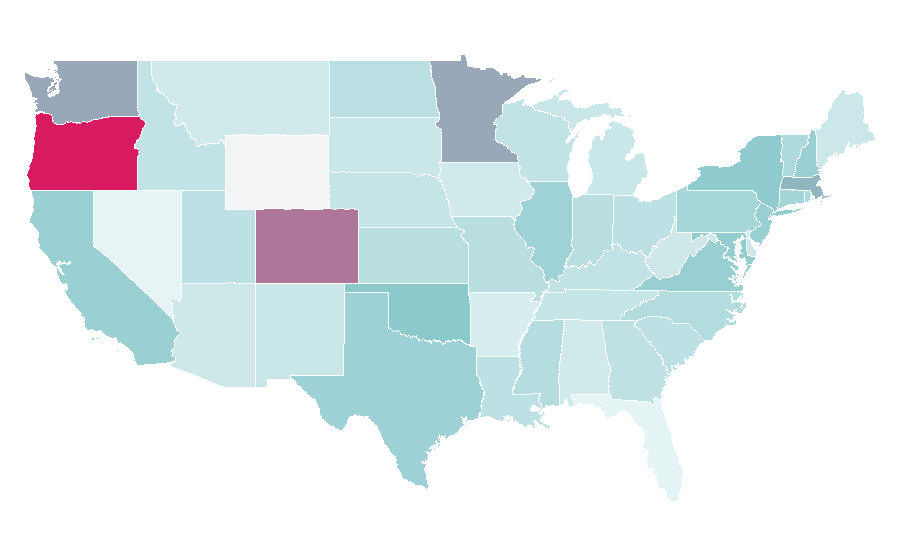 Affinity by region — Career counseling, United States