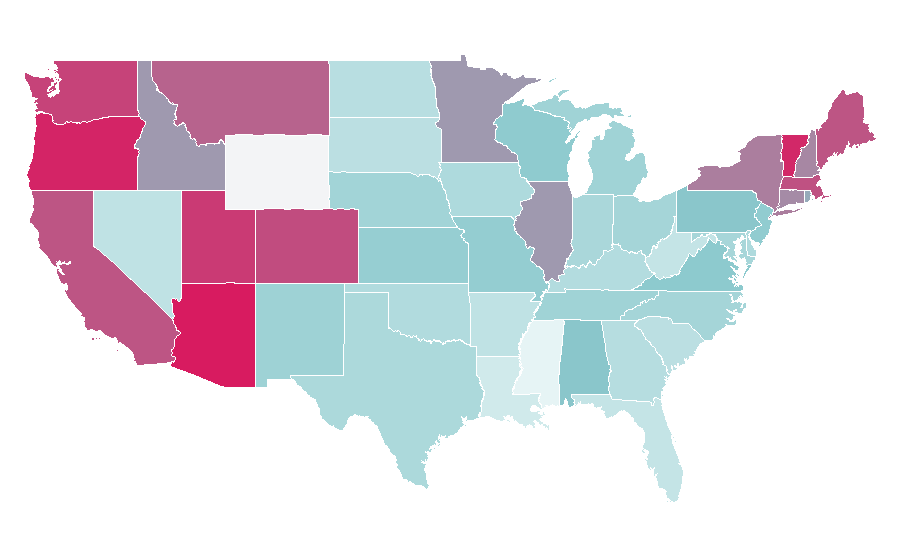 Affinity by region — Carey Mulligan, United States