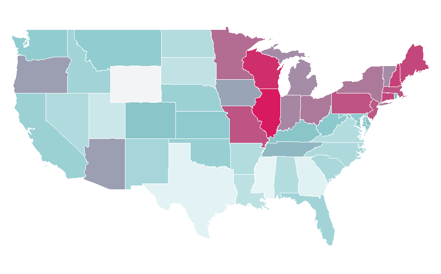 Affinity by region — Carl Reiner, United States