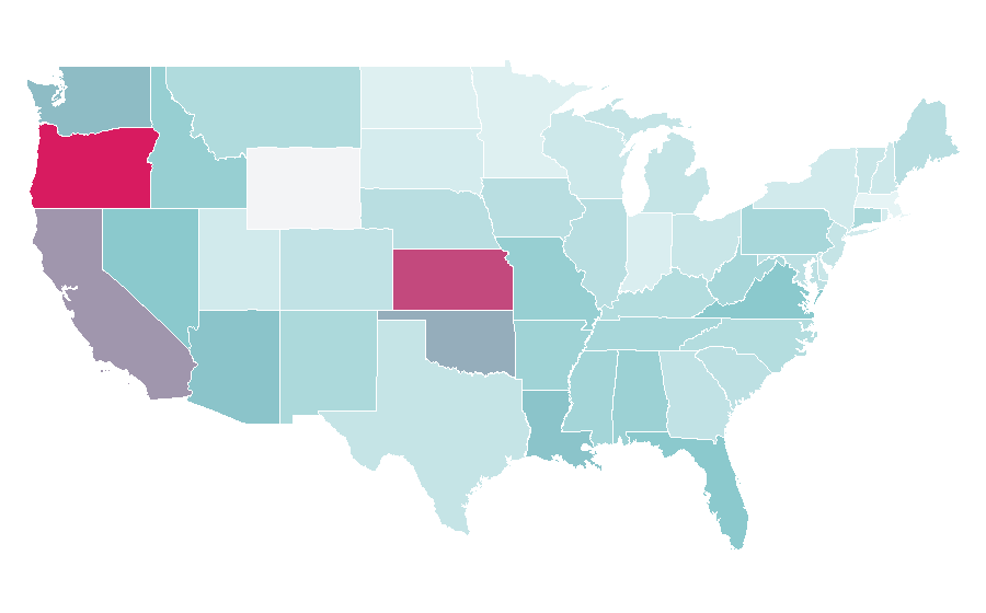 Affinity by region — Carnauba wax, United States