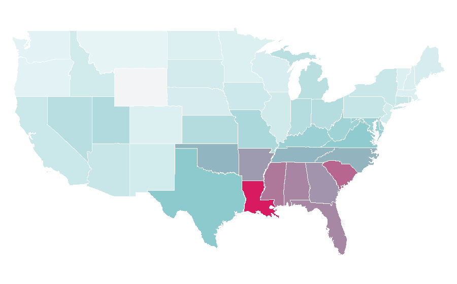 Affinität nach Region — Carnival, USA