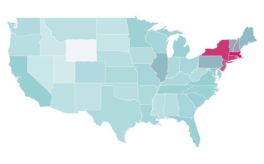 Affinity by region — Caroline Kennedy, United States