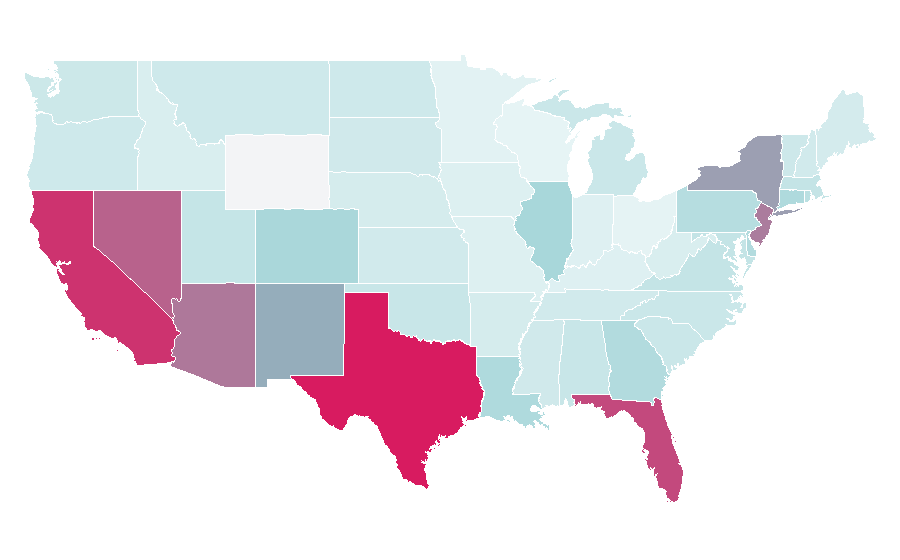 Affinity by region — Carrera Sunglasses, United States