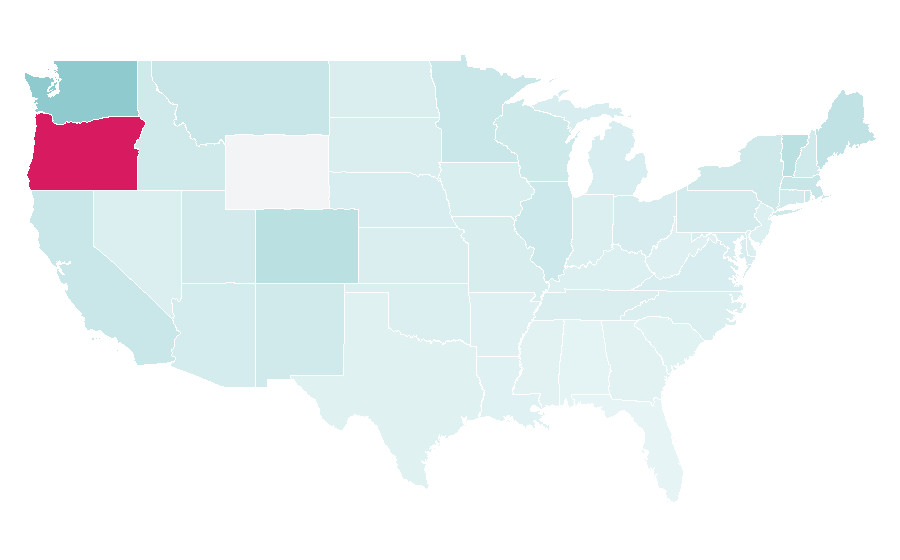 Affinity by region — Carrie Brownstein, United States