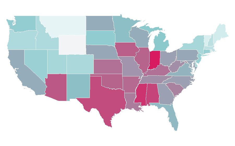 Affinity by region — Cars (video game), United States