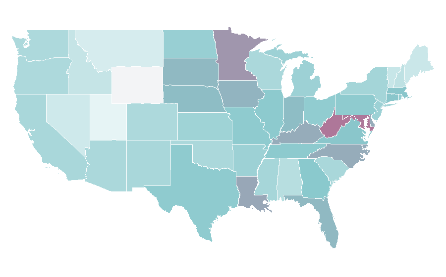 Affinité par région — Cart, États-Unis