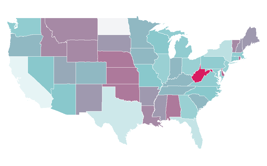 Affinity by region — Cashback reward program, United States