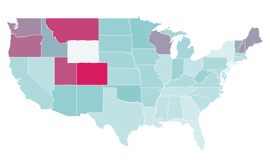 Affinity by region — Cassiopeia, United States