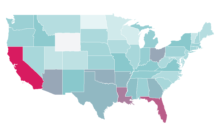 Affinity by region — Cast (band), United States
