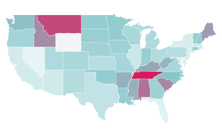Affinity by region — Cast-iron cookware, United States