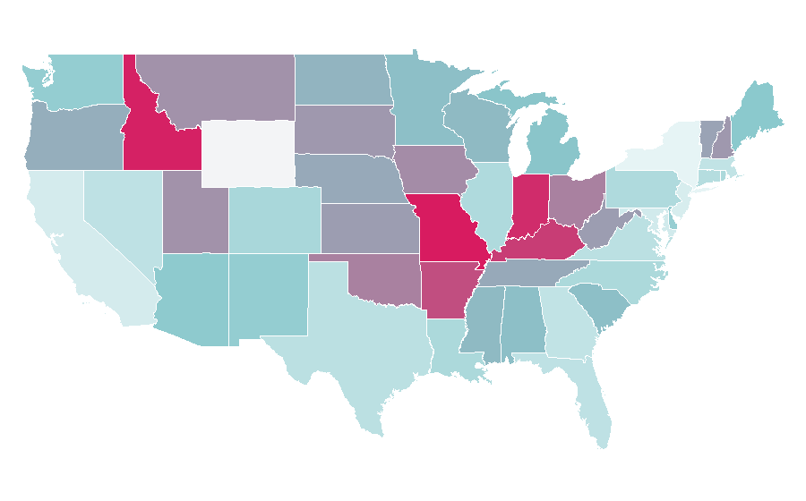 Affinity by region — Castle (TV series), United States