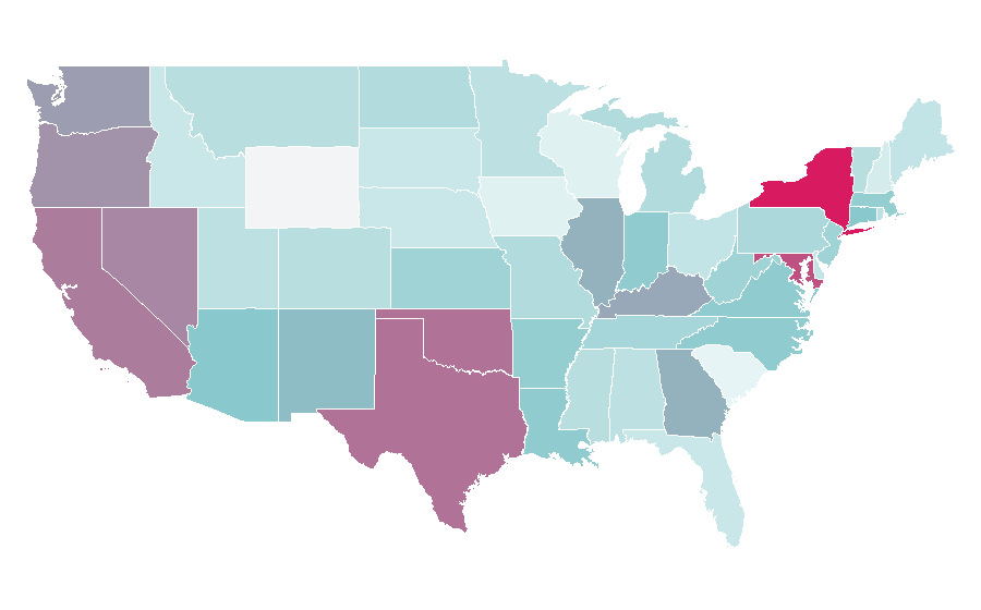 Affinity by region — Cat eye glasses, United States