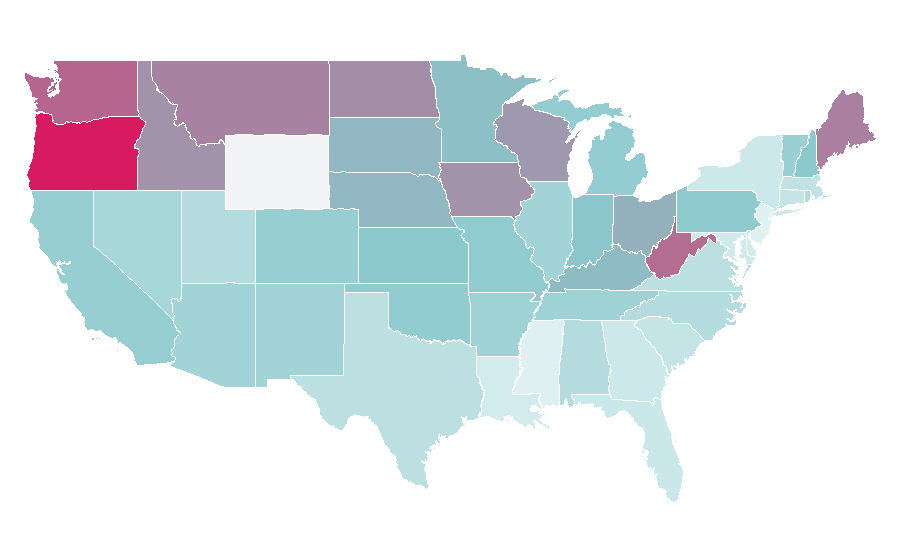 Affinity by region — Cat tree, United States