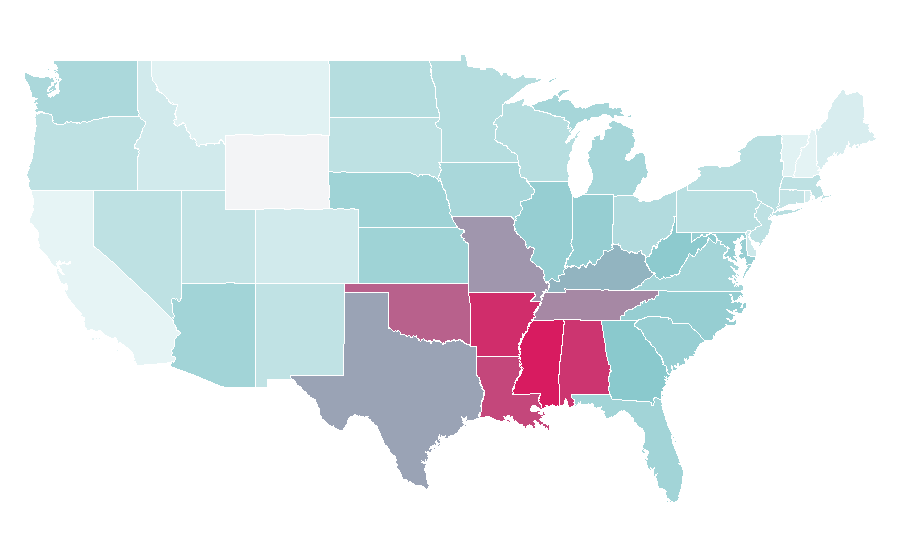 Affinity by region — Catfish, United States