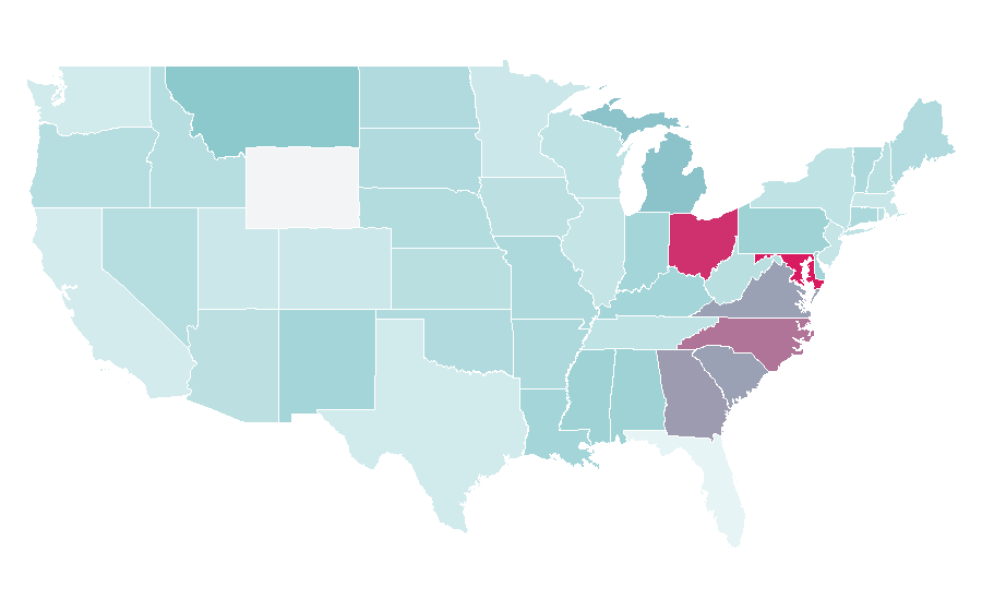 Affinity by region — Catfish: The TV Show, United States