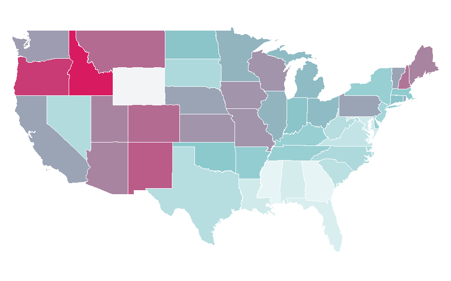 Affinity by region — Catherine Keener, United States