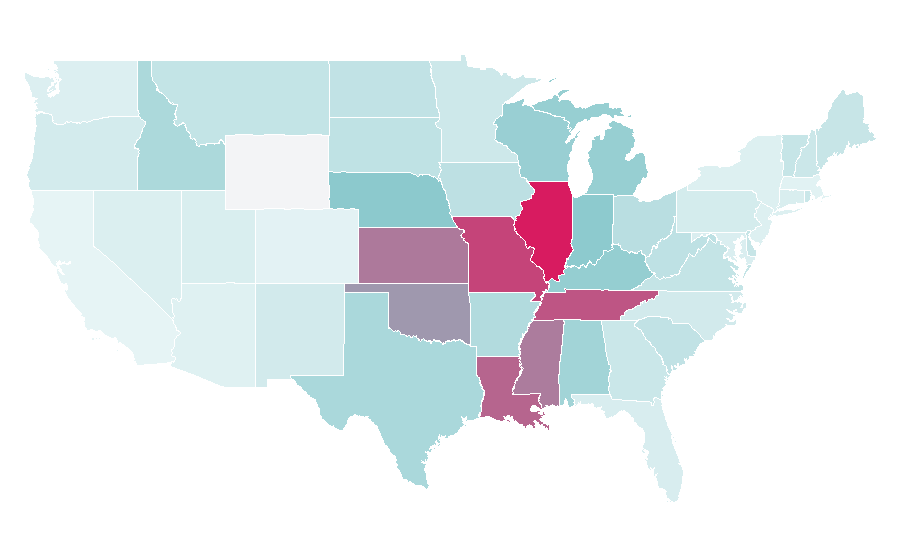 Affinity by region — Catherines Plus Sizes, United States