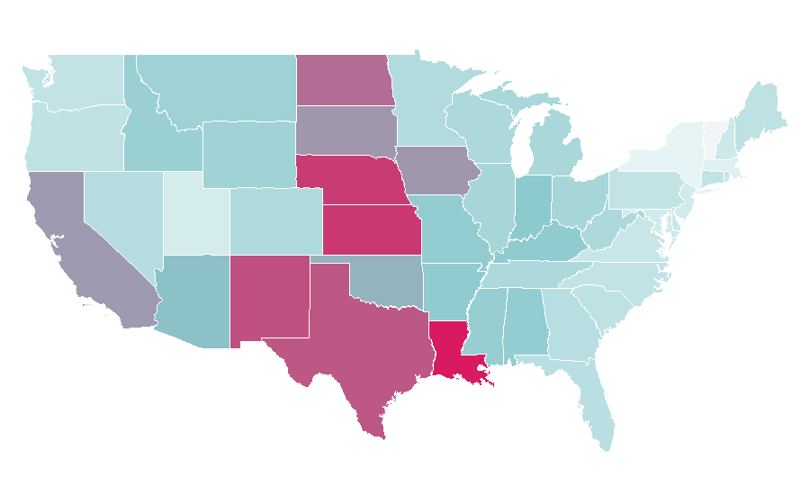 Affinity by region — Catholic Bible, United States