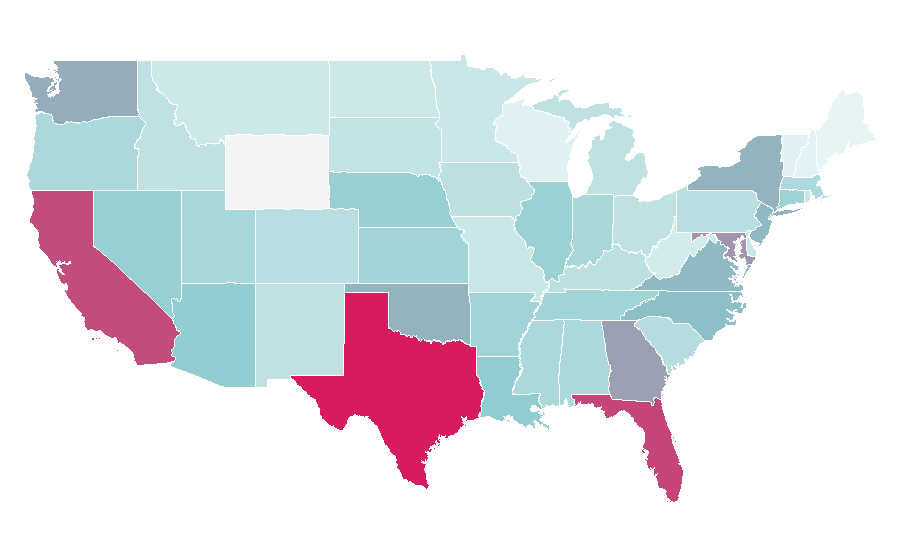 Affinity by region — Caulking, United States