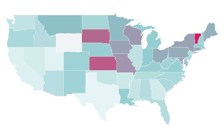 Affinité par région — CBS Corporation, États-Unis