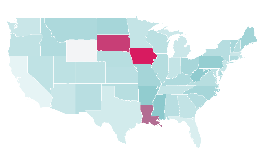 Affinity by region — CBS Daytime, United States